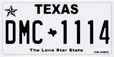 TX license plate DMC1114