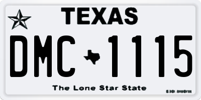 TX license plate DMC1115