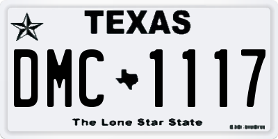 TX license plate DMC1117