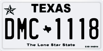 TX license plate DMC1118