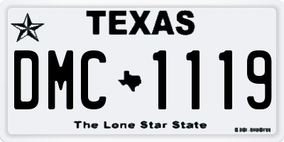 TX license plate DMC1119