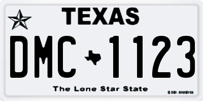 TX license plate DMC1123