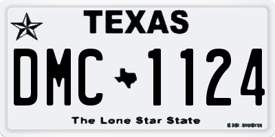 TX license plate DMC1124