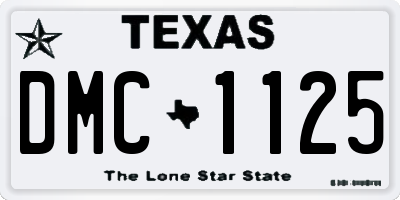 TX license plate DMC1125