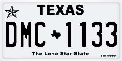 TX license plate DMC1133