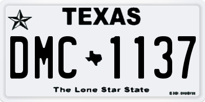 TX license plate DMC1137