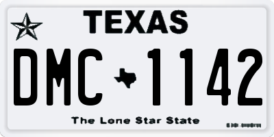TX license plate DMC1142