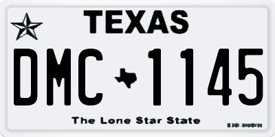 TX license plate DMC1145