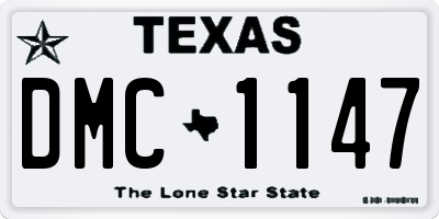 TX license plate DMC1147