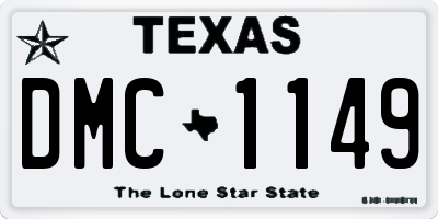 TX license plate DMC1149