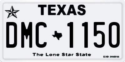 TX license plate DMC1150
