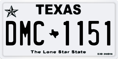 TX license plate DMC1151