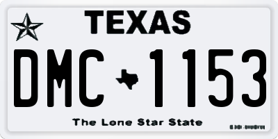 TX license plate DMC1153