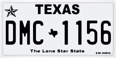 TX license plate DMC1156