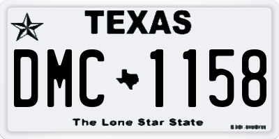 TX license plate DMC1158
