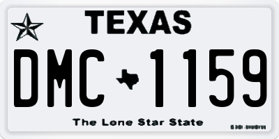 TX license plate DMC1159