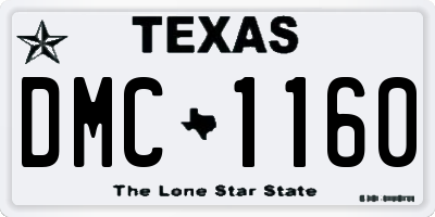 TX license plate DMC1160