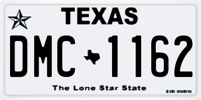 TX license plate DMC1162