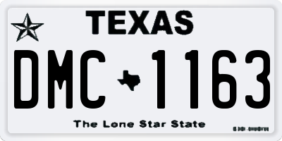 TX license plate DMC1163