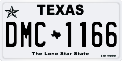 TX license plate DMC1166