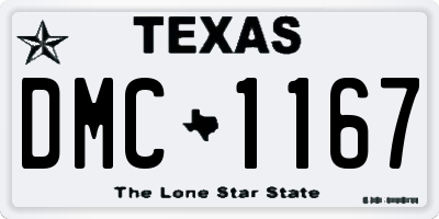TX license plate DMC1167