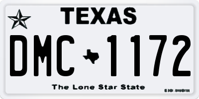 TX license plate DMC1172