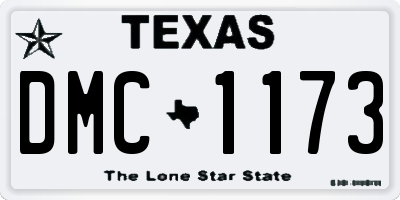 TX license plate DMC1173