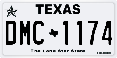 TX license plate DMC1174