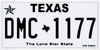 TX license plate DMC1177