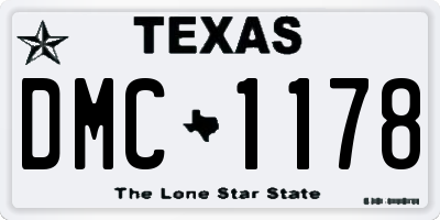 TX license plate DMC1178