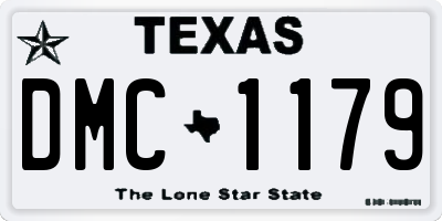 TX license plate DMC1179