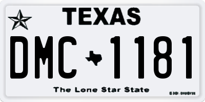 TX license plate DMC1181