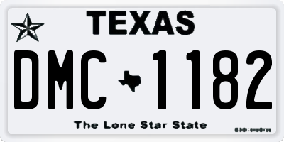 TX license plate DMC1182
