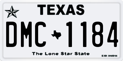 TX license plate DMC1184