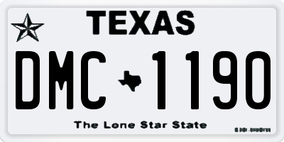 TX license plate DMC1190
