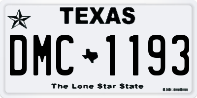 TX license plate DMC1193