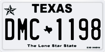 TX license plate DMC1198