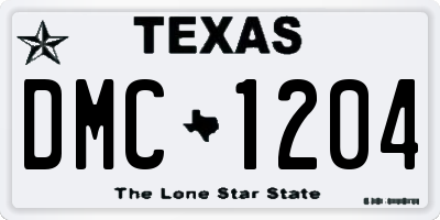 TX license plate DMC1204