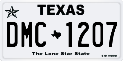 TX license plate DMC1207