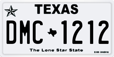 TX license plate DMC1212