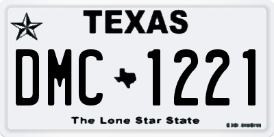 TX license plate DMC1221
