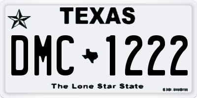 TX license plate DMC1222