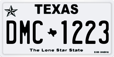 TX license plate DMC1223
