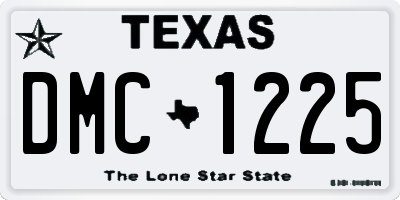 TX license plate DMC1225