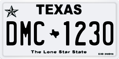 TX license plate DMC1230