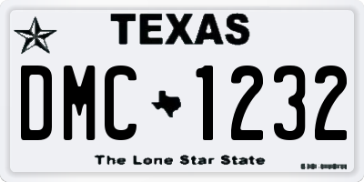 TX license plate DMC1232