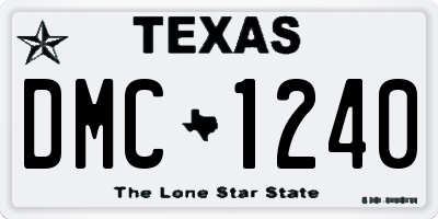 TX license plate DMC1240
