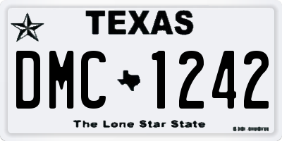 TX license plate DMC1242