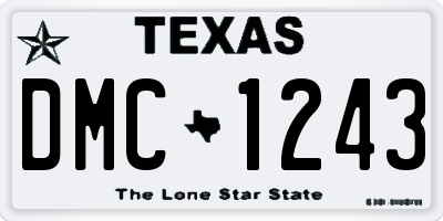 TX license plate DMC1243