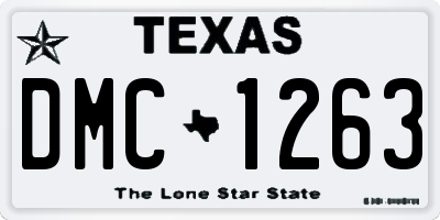 TX license plate DMC1263
